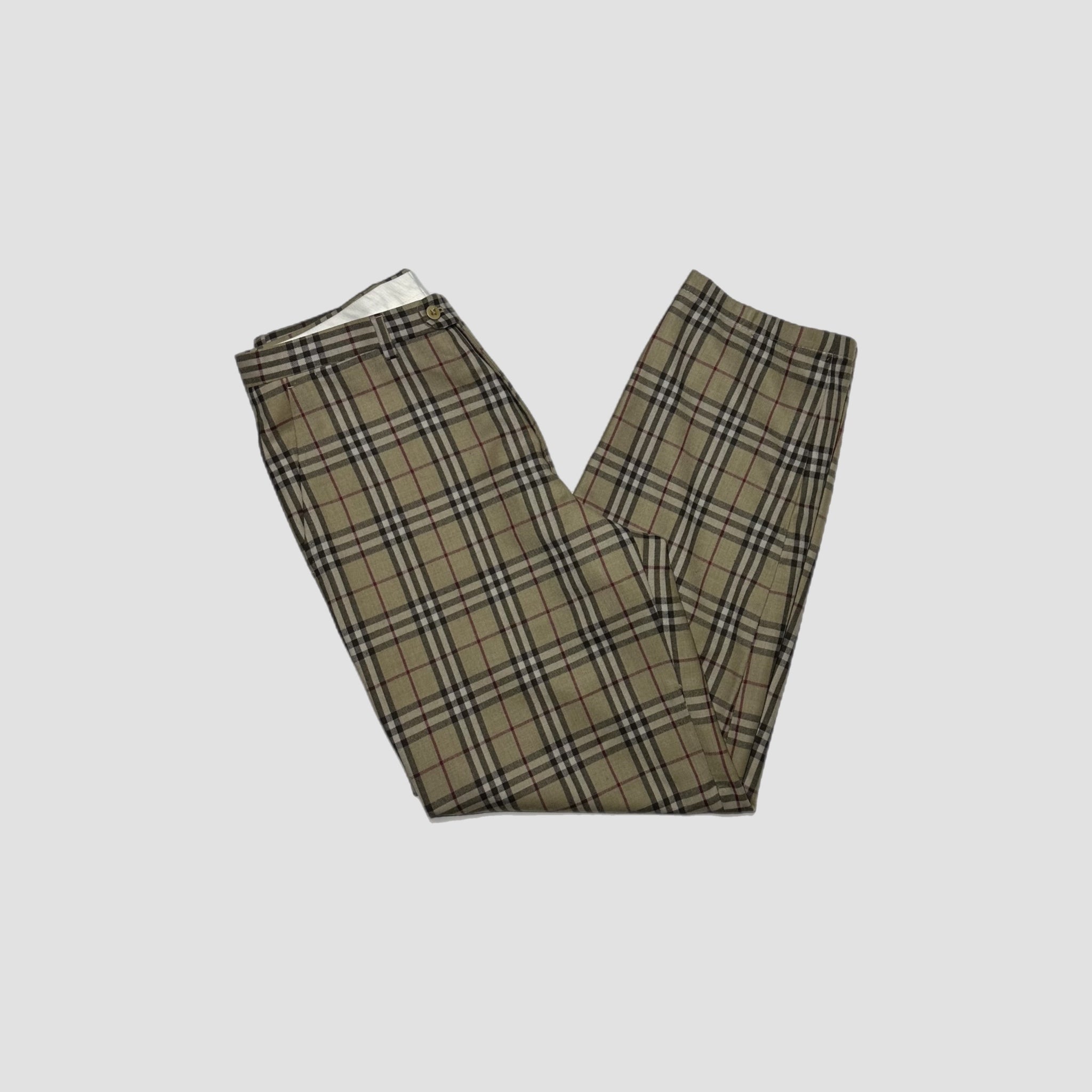 Women's Vintage Burberry Blue Label Nova Check Trousers – Original Allure