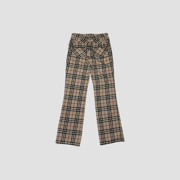 Women's Vintage Burberry Blue Label Nova Check Trousers – Original Allure