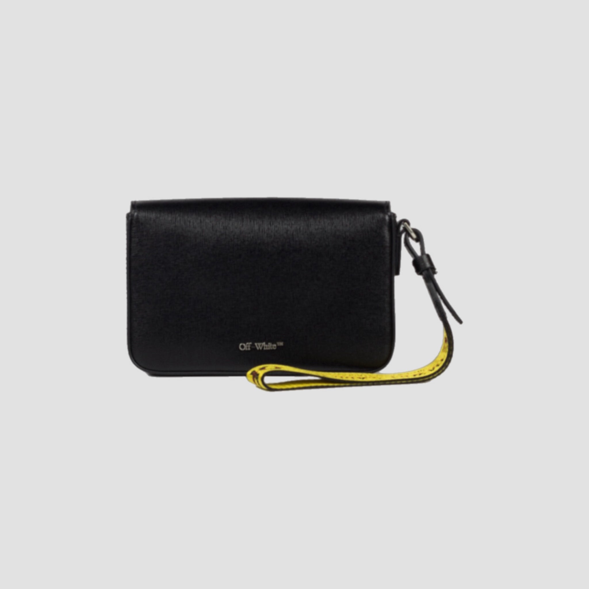 Off-White Diag Saffiano Clutch Bag Black White