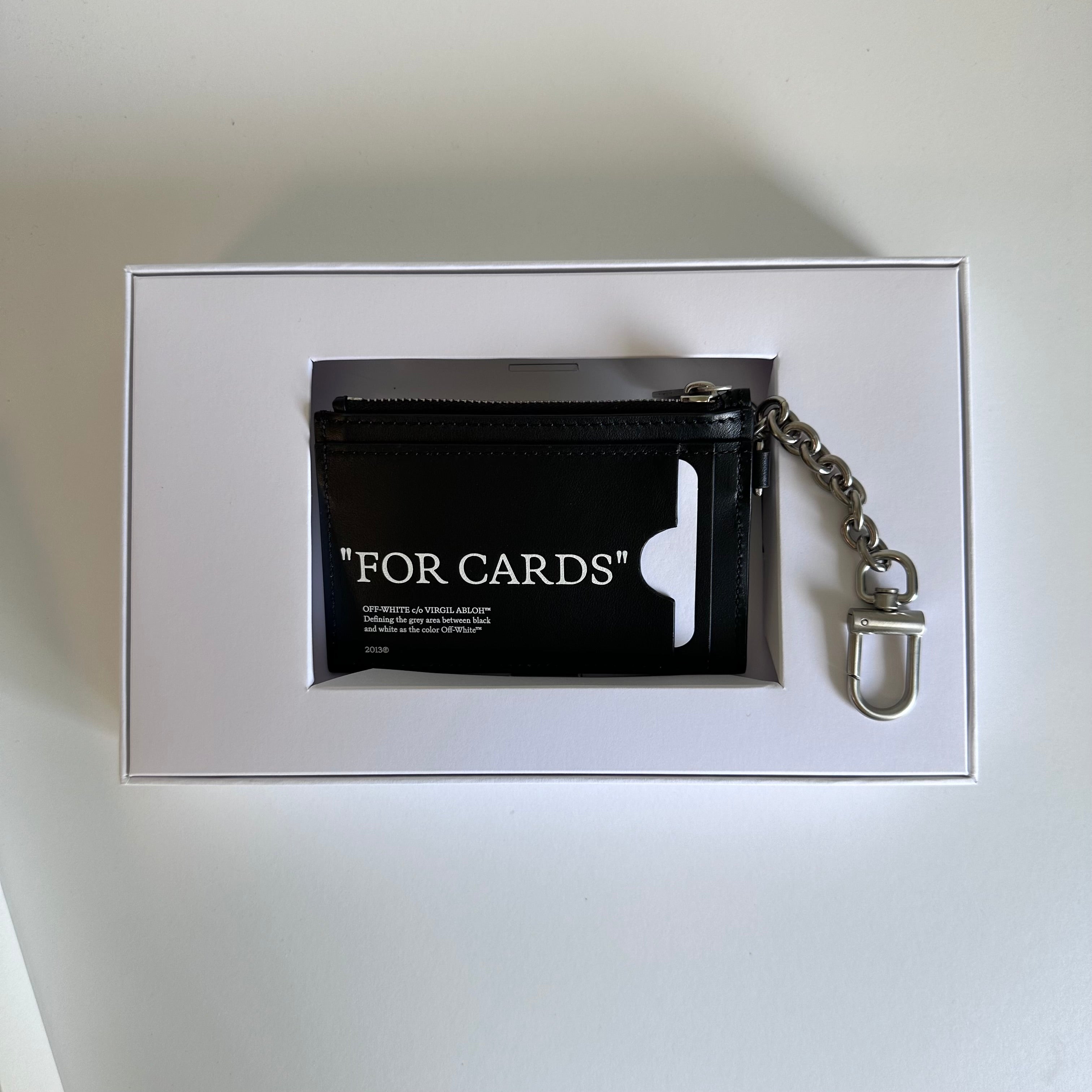 Off-White Quote Bookish Keyring Card Wallet Black