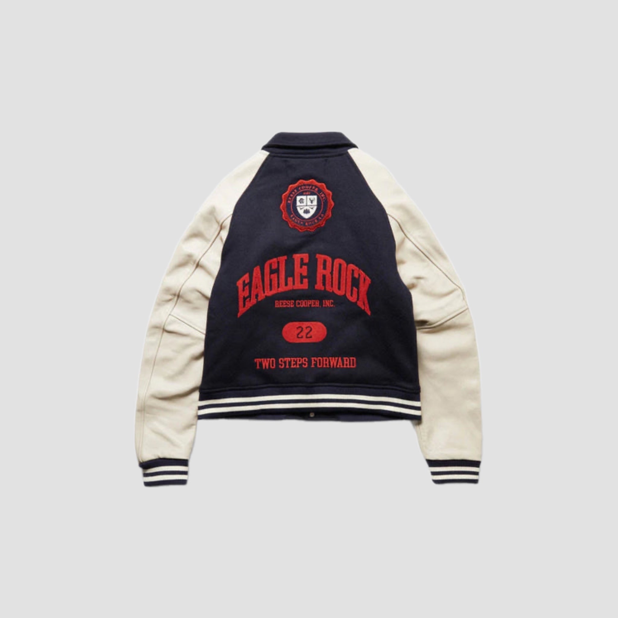 Reese COOPER® Research Division Wool Varsity Jacket in Stone L