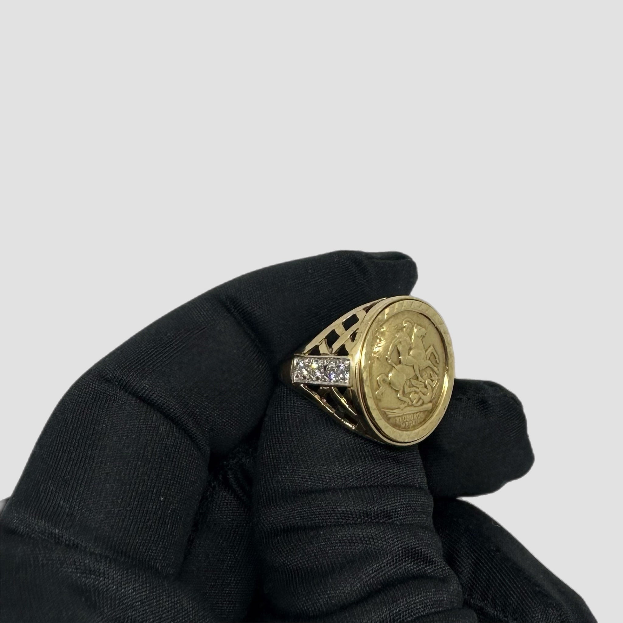 St George Ring With CZ Detailing