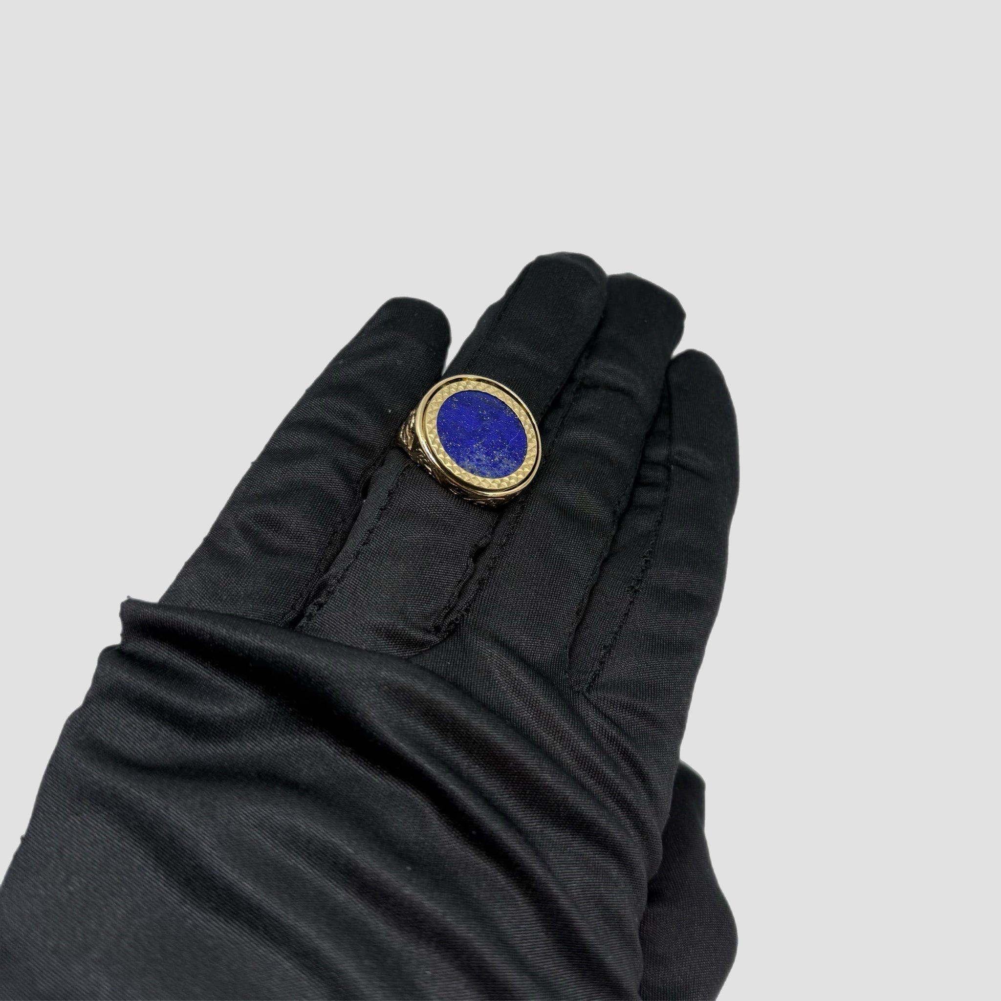 Lapis Lazuli Half Sovereign Ring