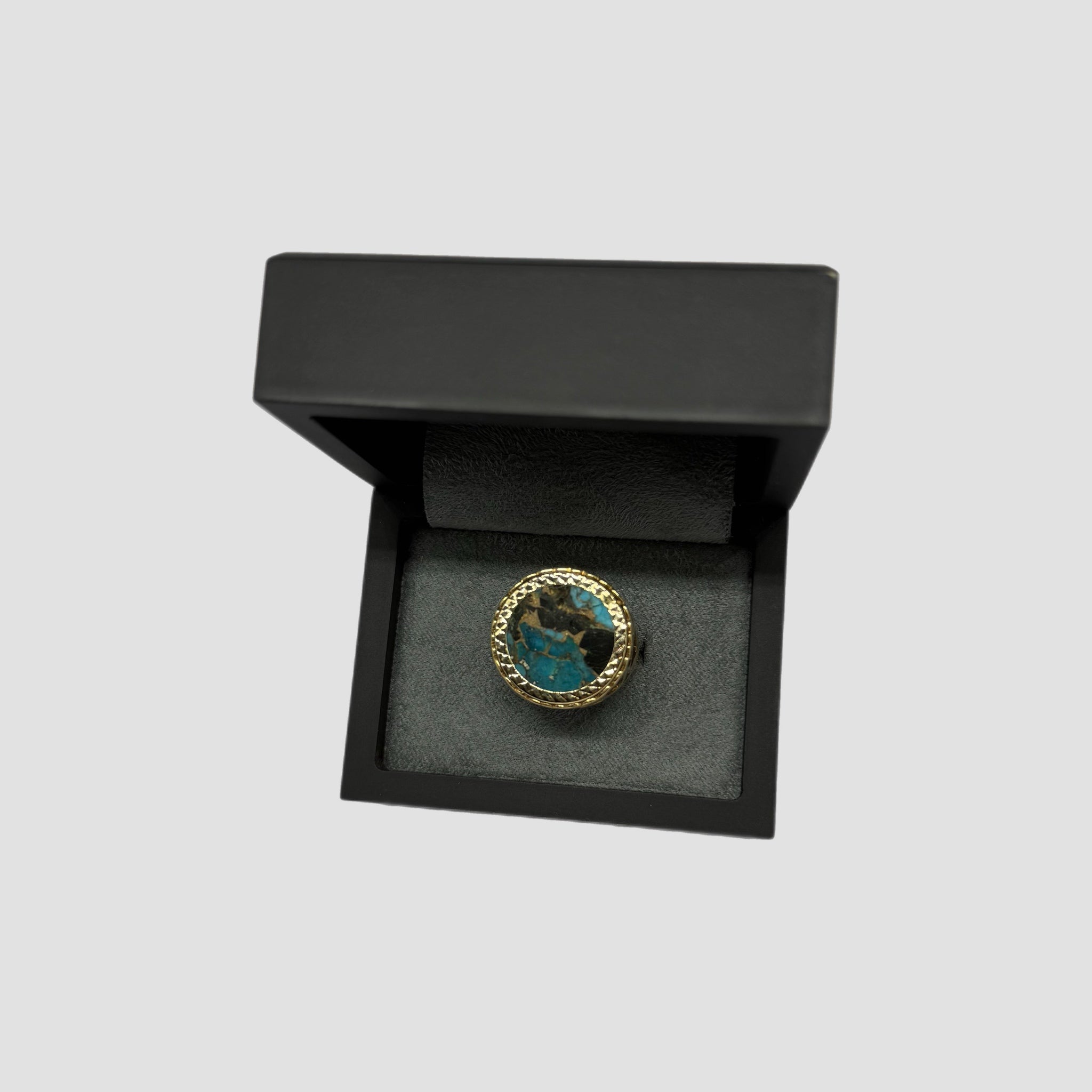 Blue Copper Half Soverign Ring