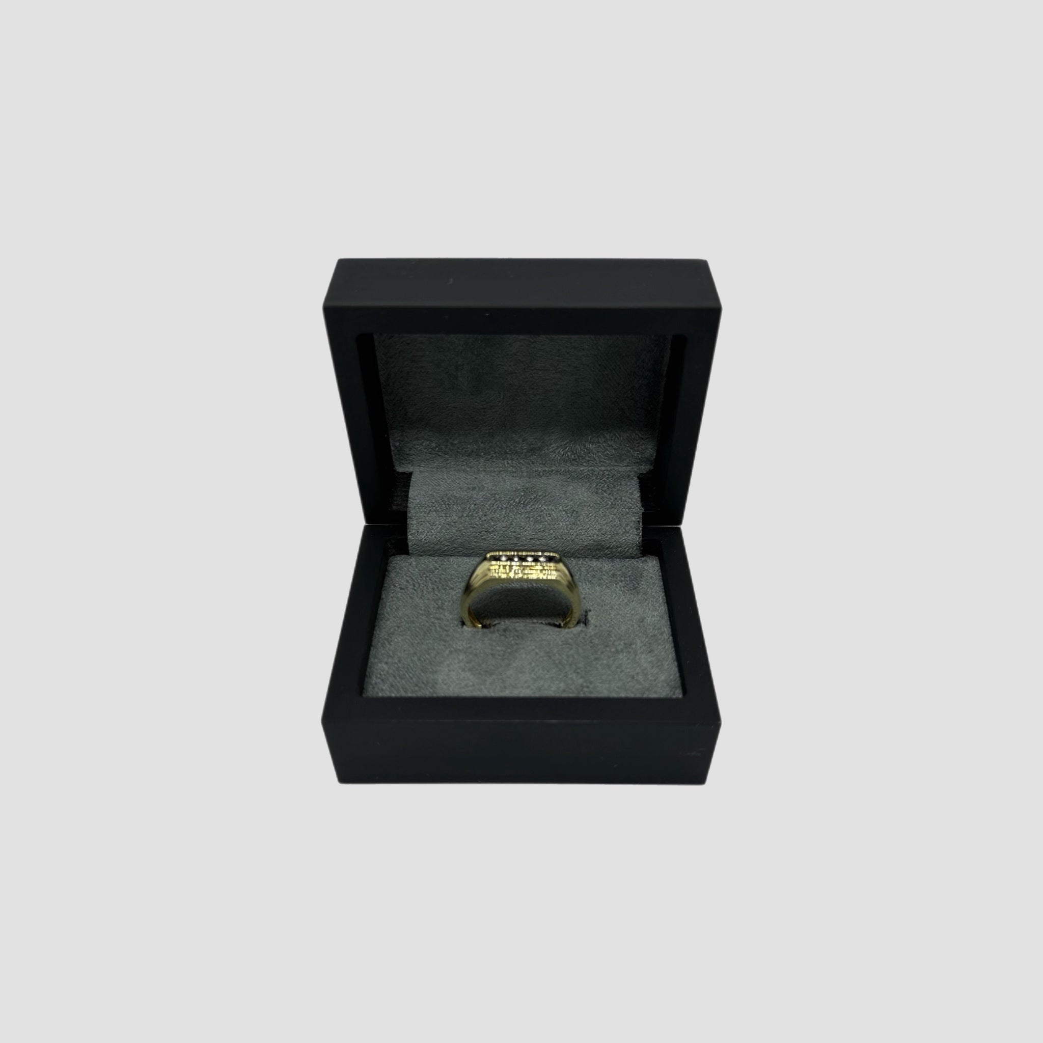 9ct Signet Ring With Black Diamonds