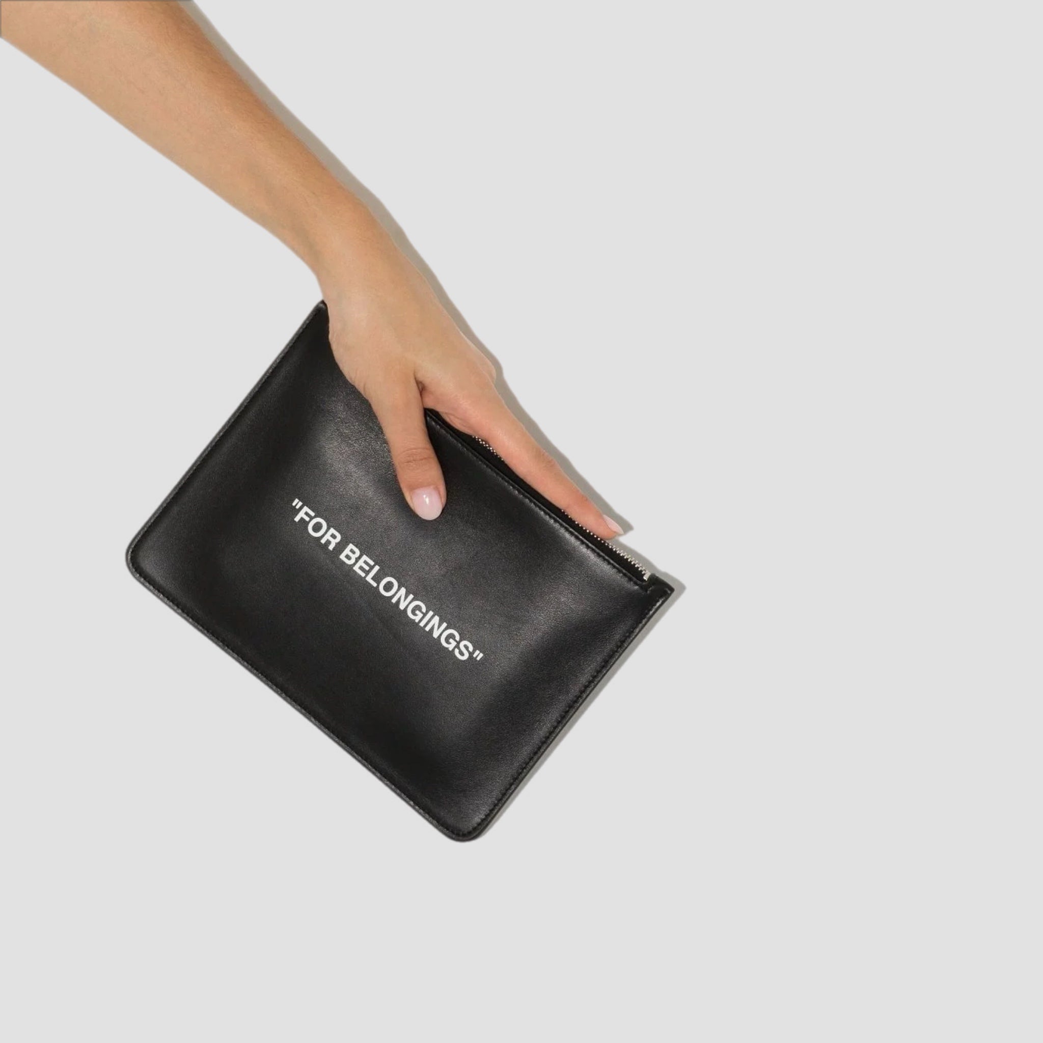 Off-White Quote Print Clutch Bag/Wallet