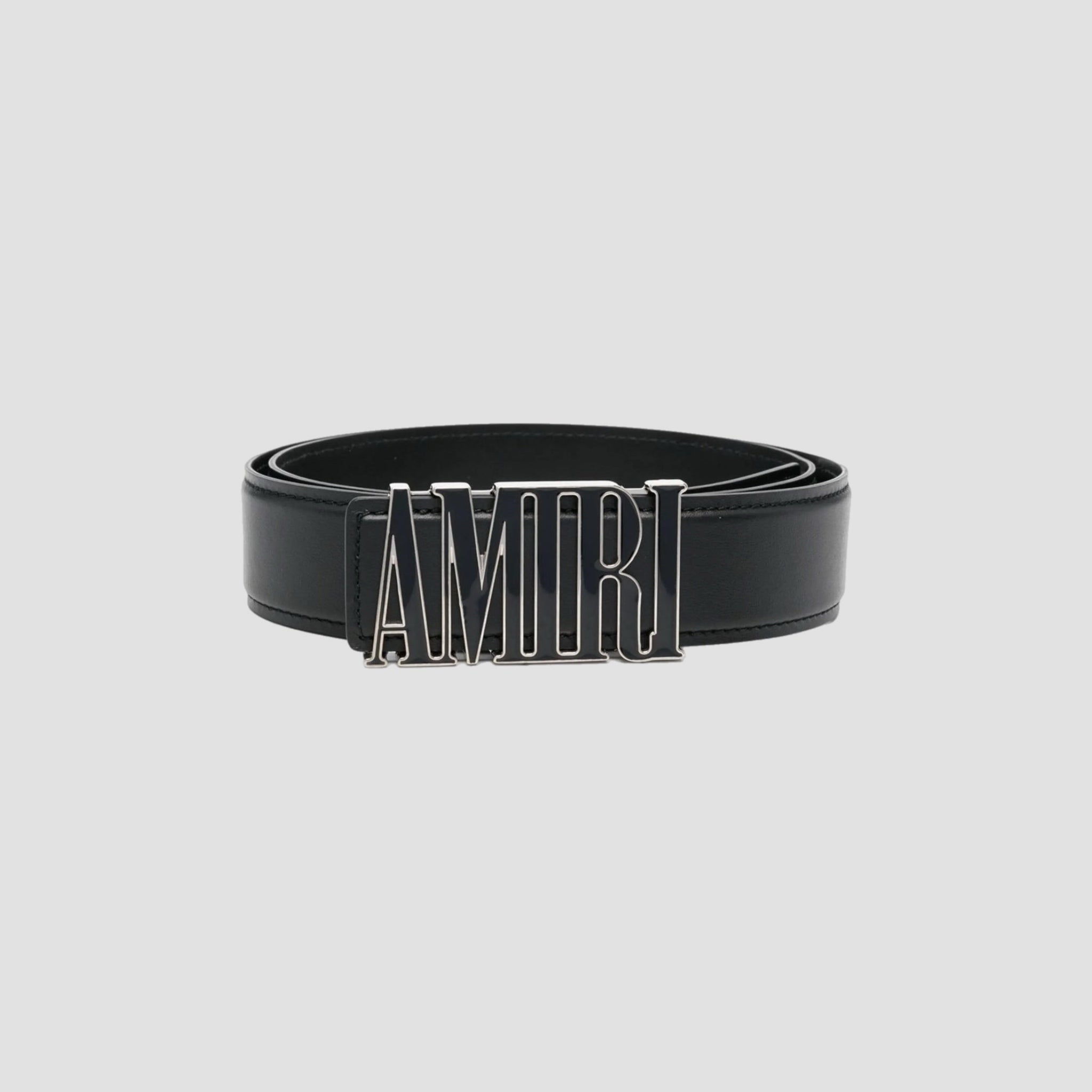 Amiri Black Enamel Logo Belt