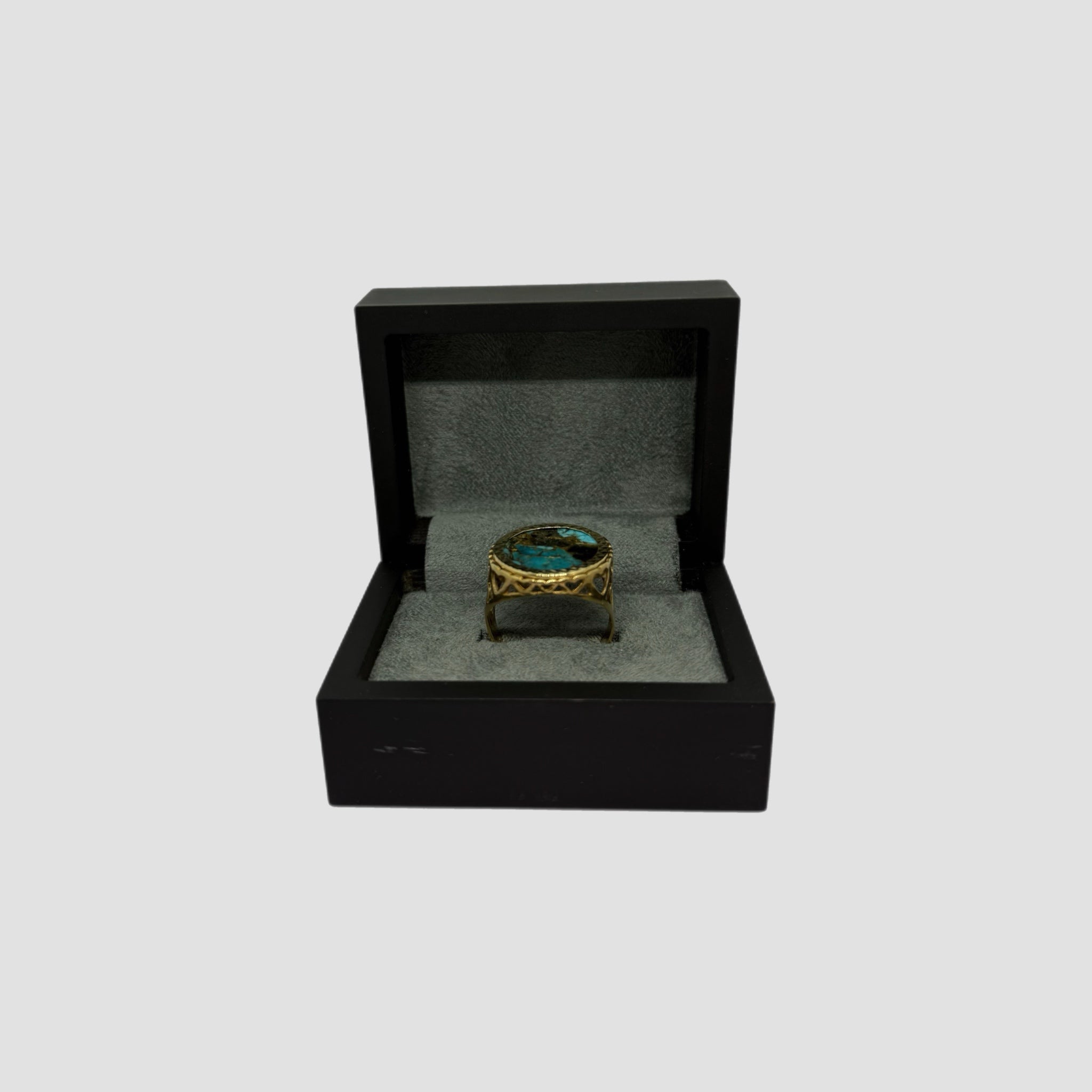 Blue Copper Half Soverign Ring