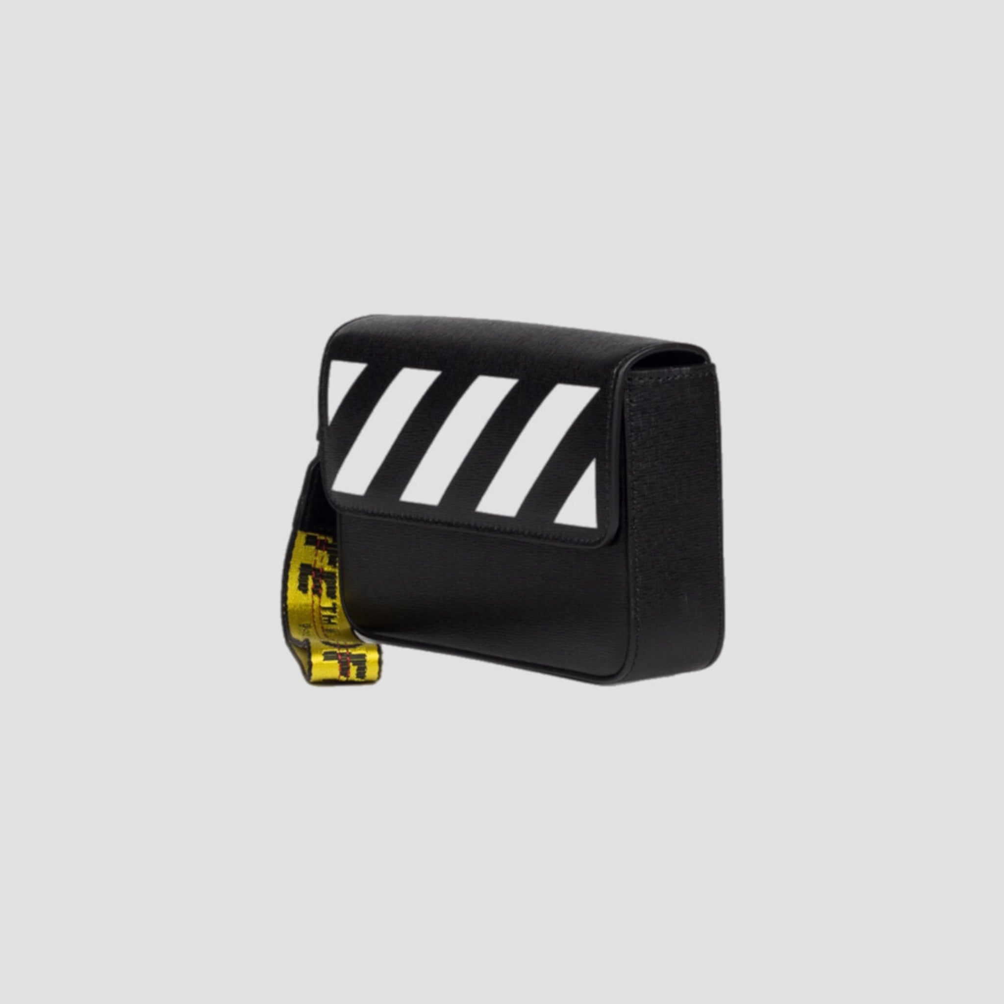 Off-White Diag Saffiano Clutch Bag Black White