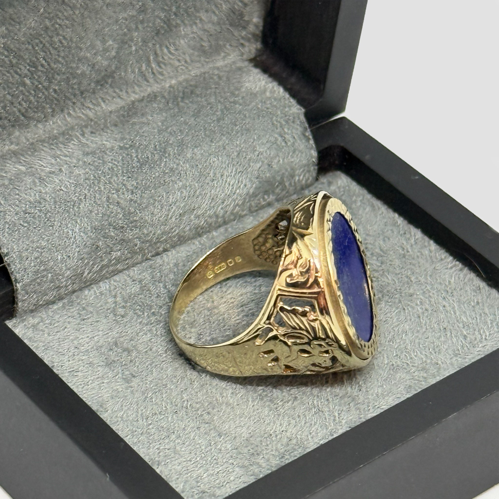 Lapis Lazuli Half Sovereign Ring