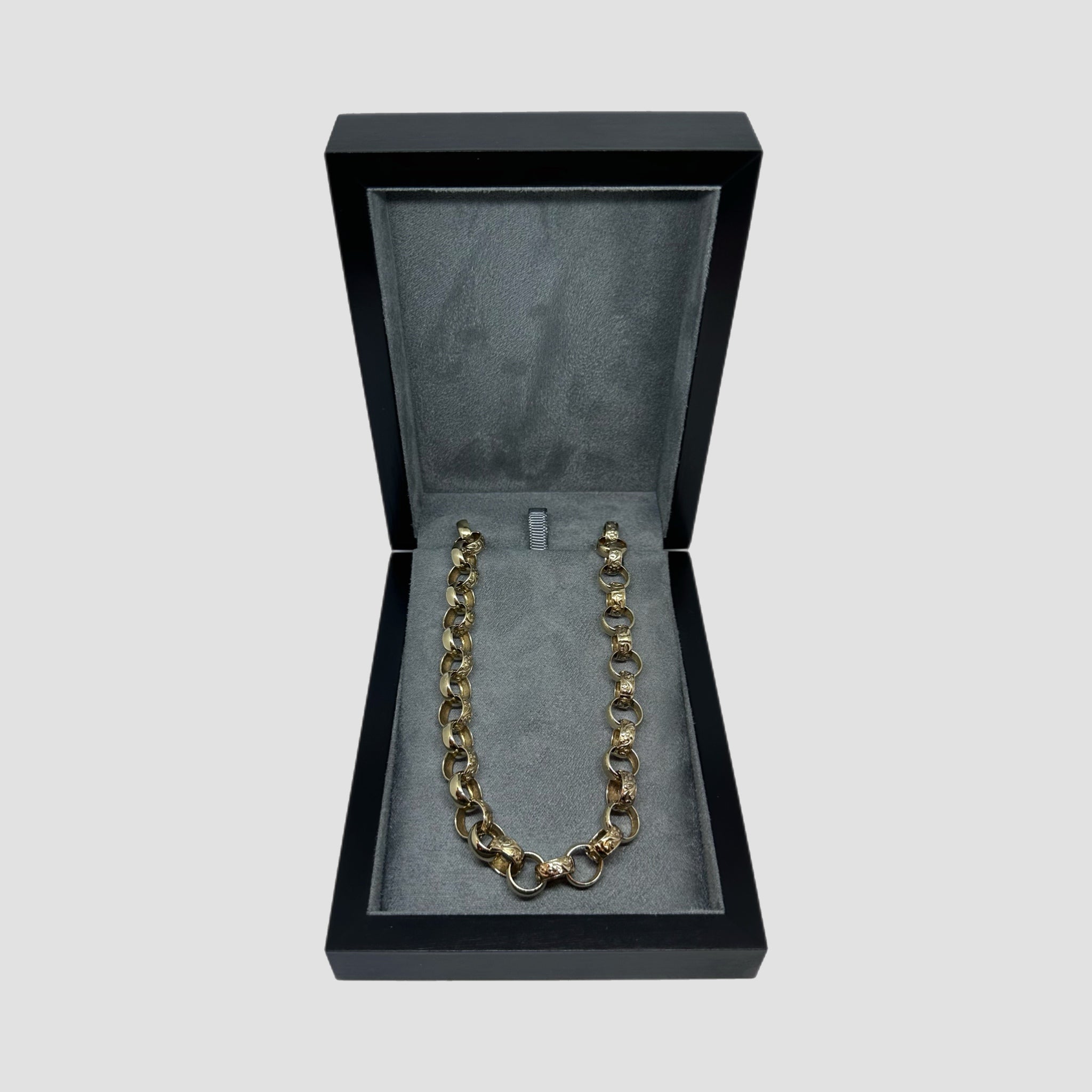 9ct Patterned Belcher Necklace Chain