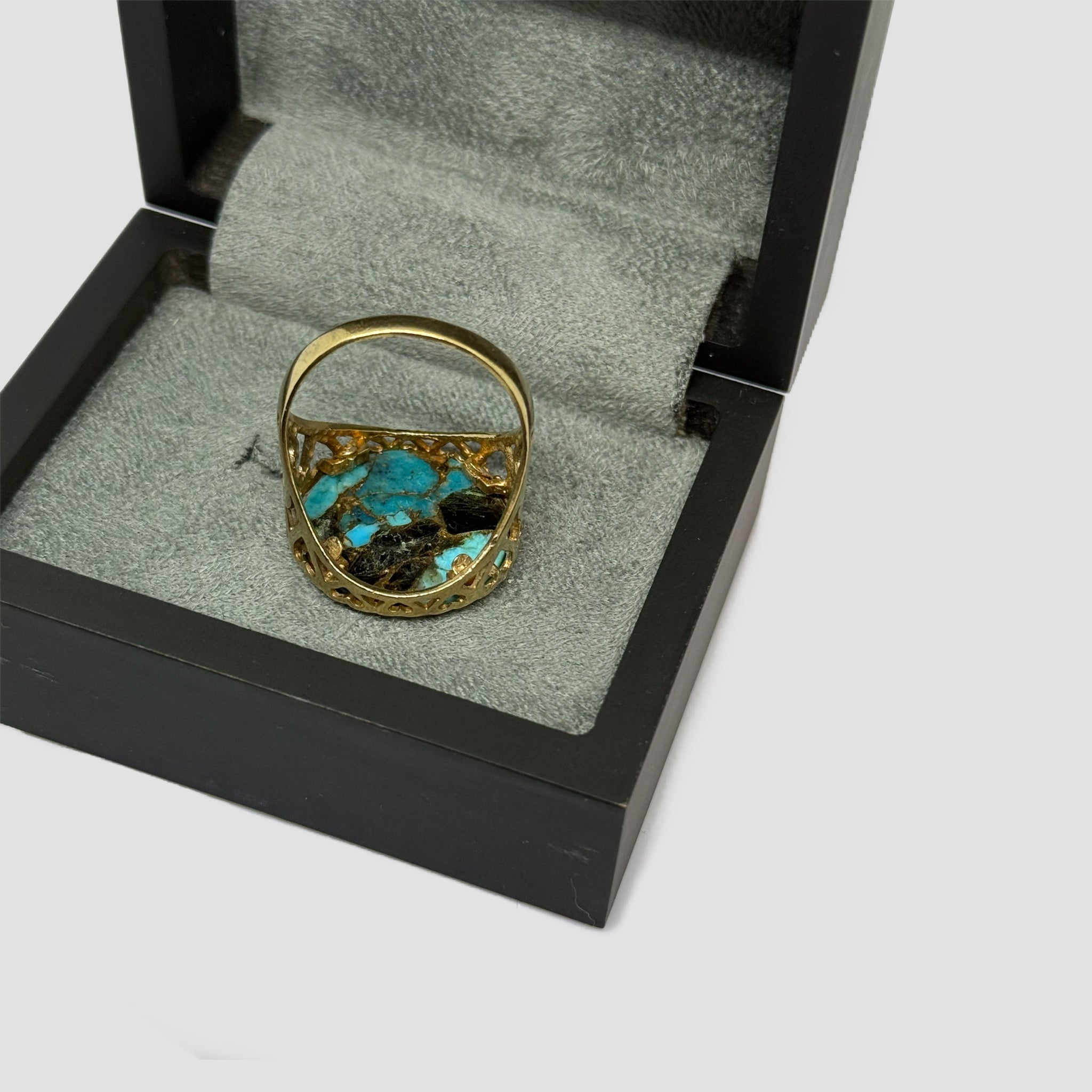 Blue Copper Half Soverign Ring