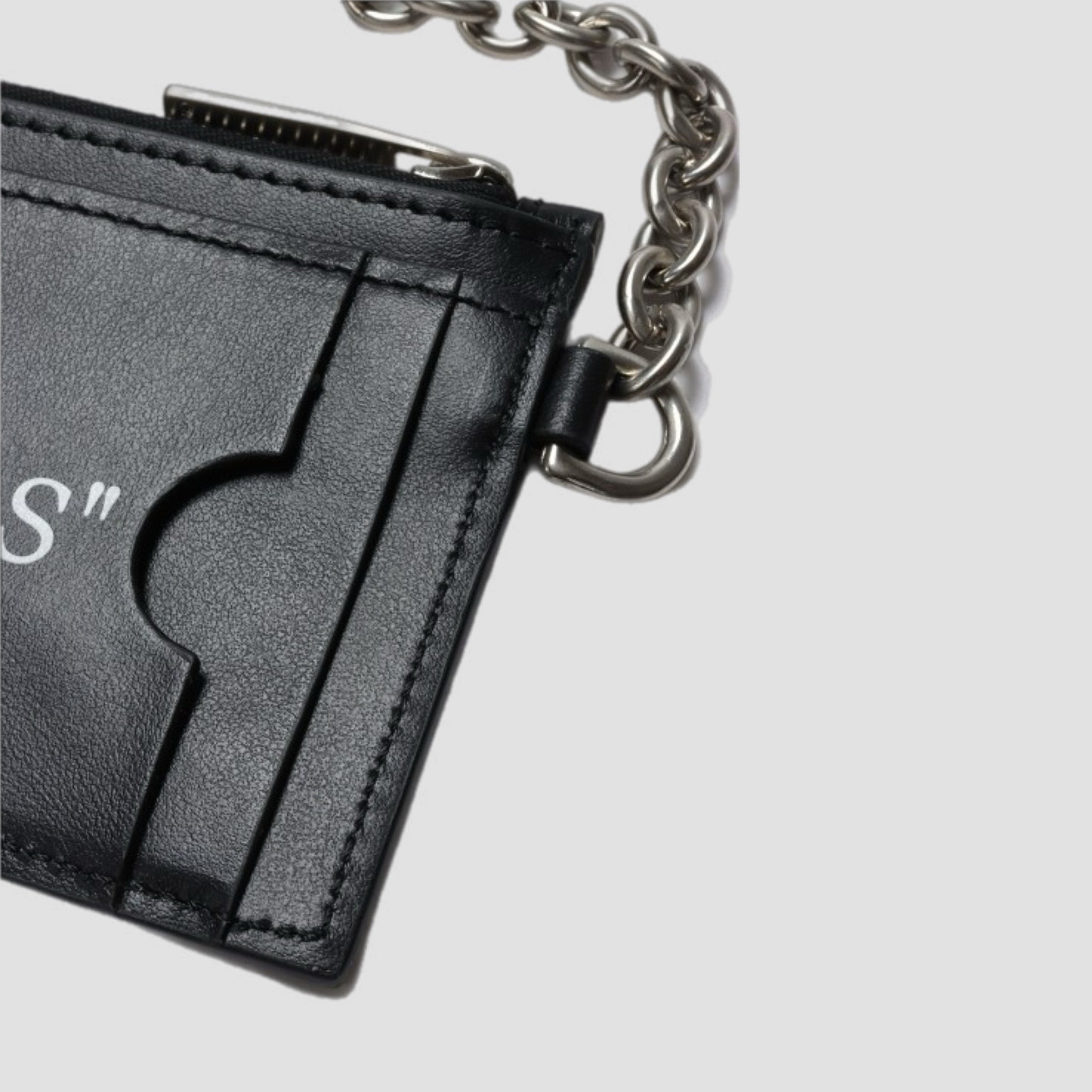 Off-White Quote Bookish Keyring Card Wallet Black