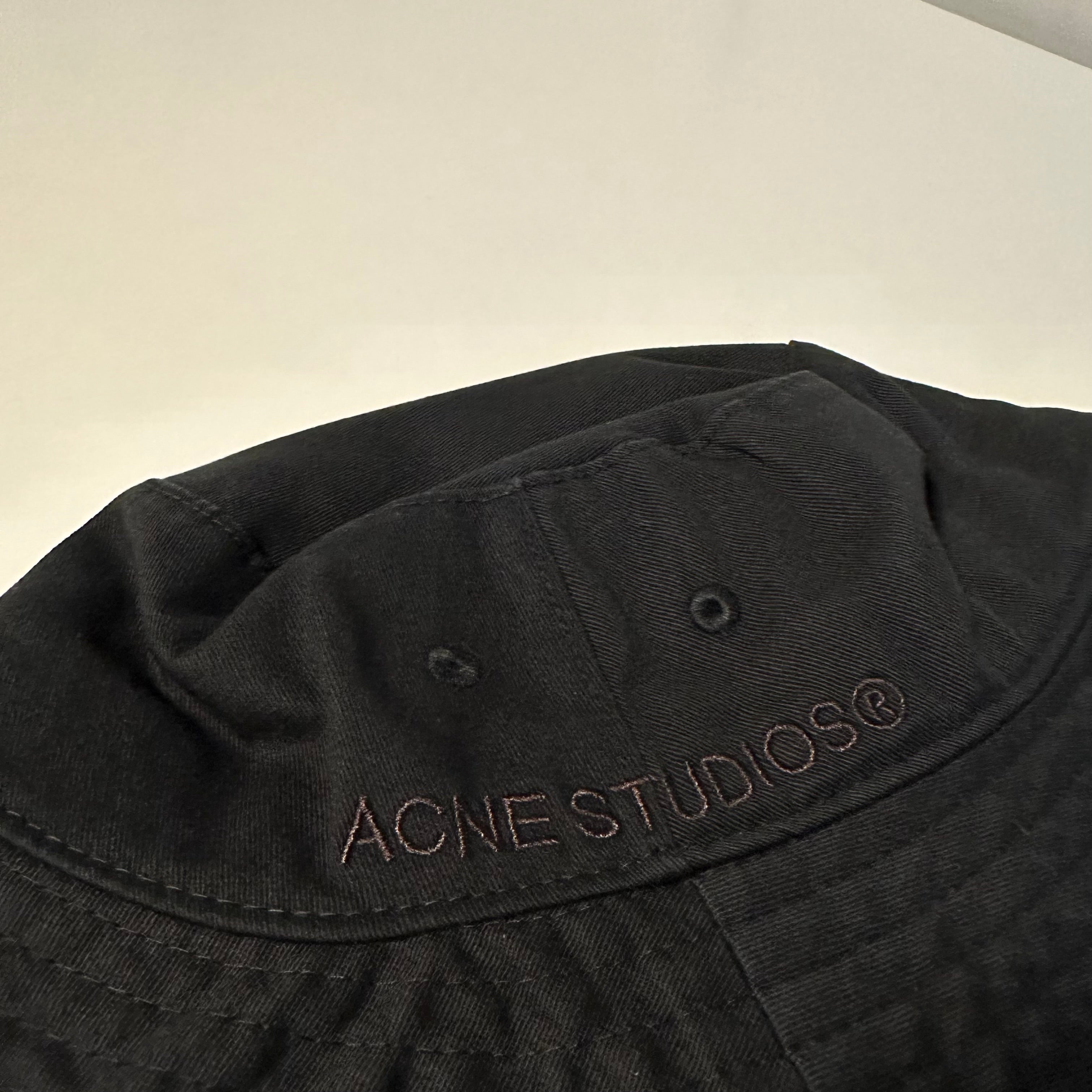 Acne Studios Brimmo Twill Logo Bucket Hat