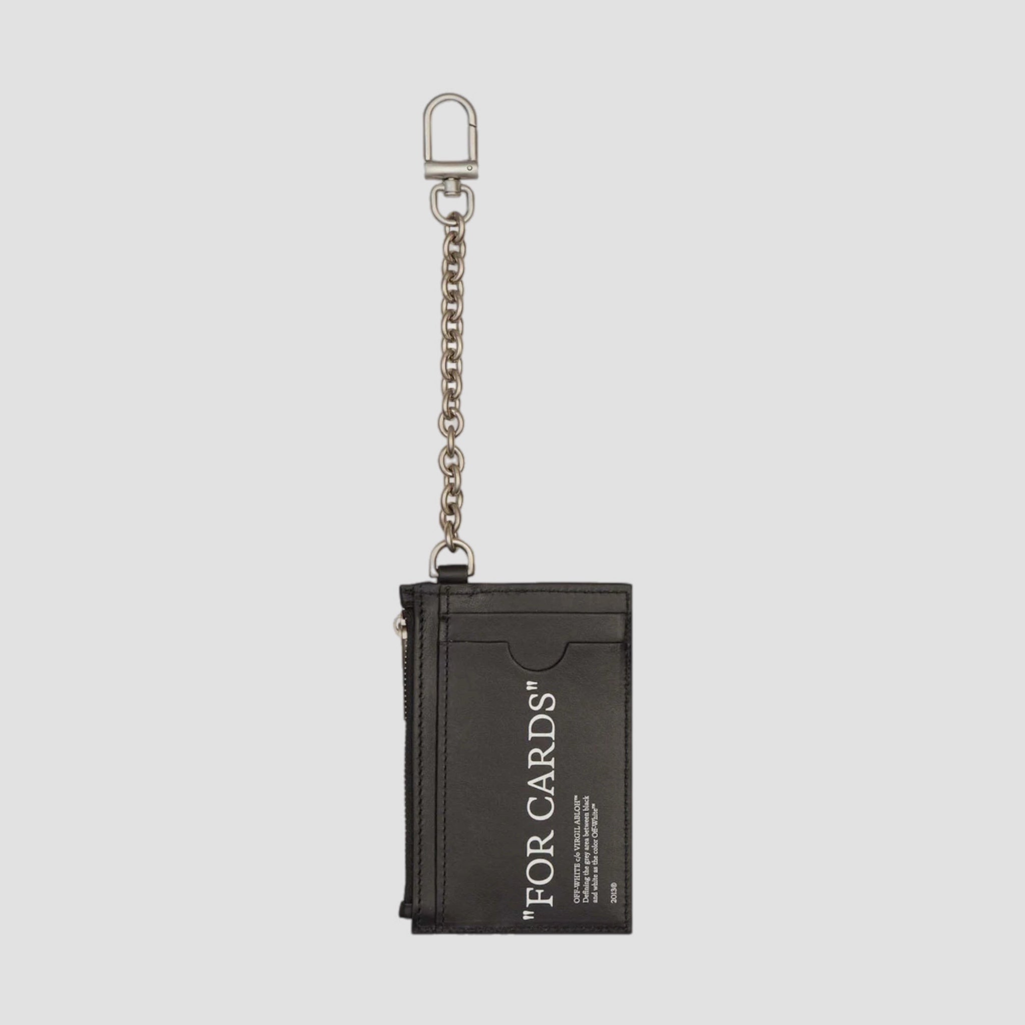 Off-White Quote Bookish Keyring Card Wallet Black