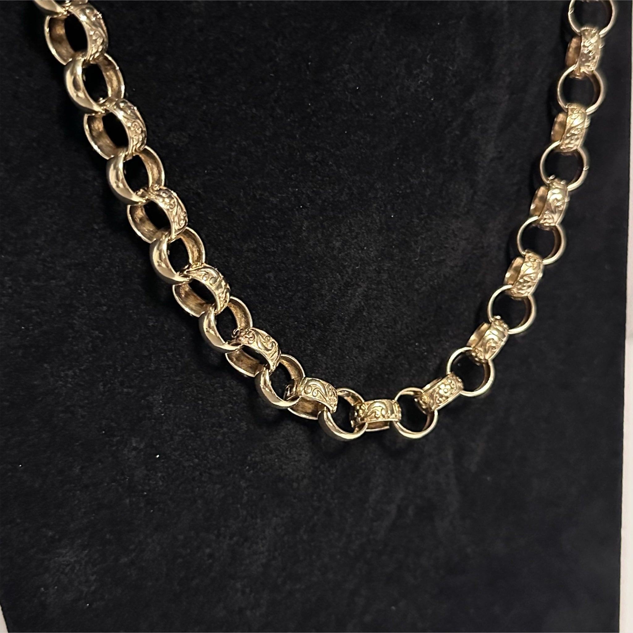 9ct Patterned Belcher Necklace Chain