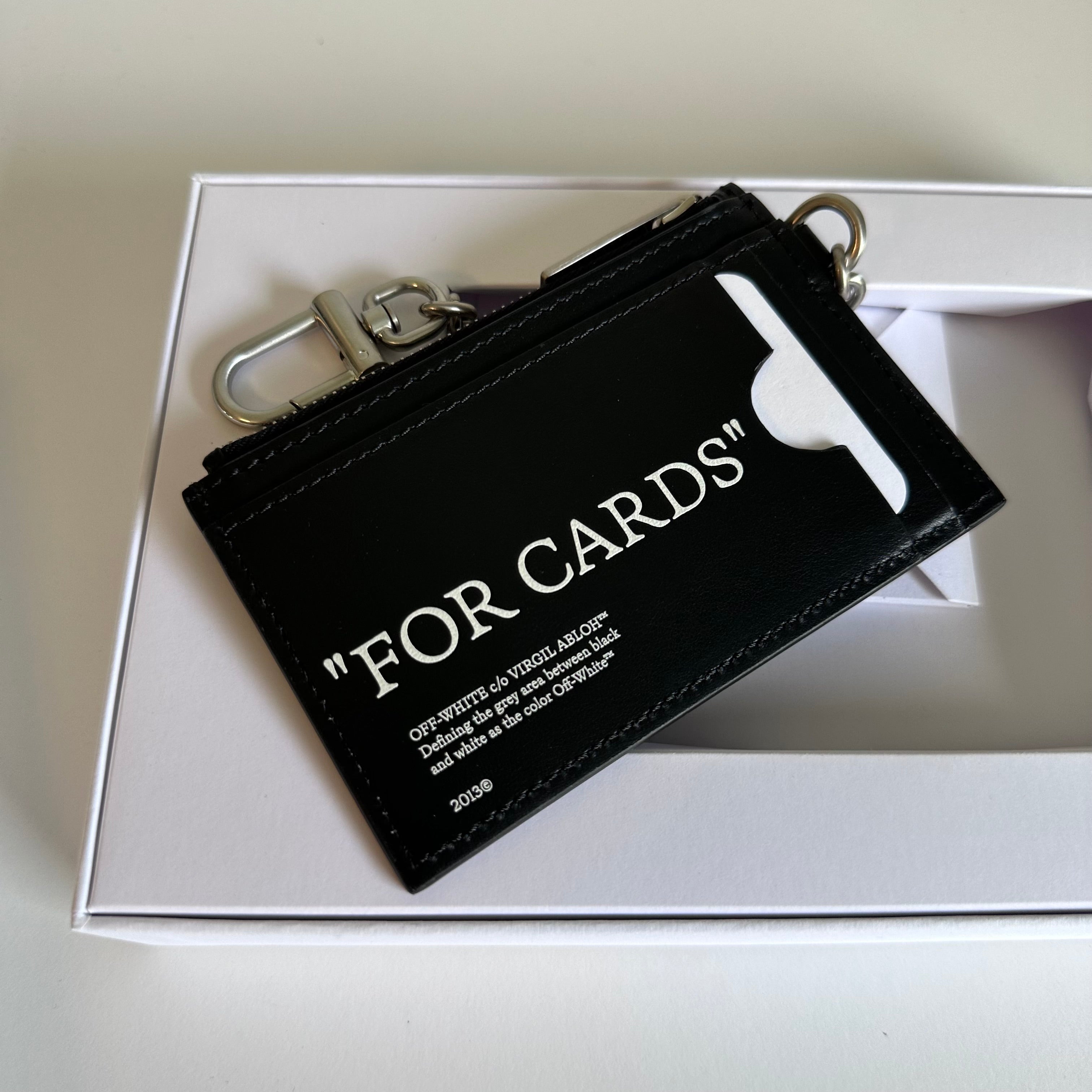 Off-White Quote Bookish Keyring Card Wallet Black