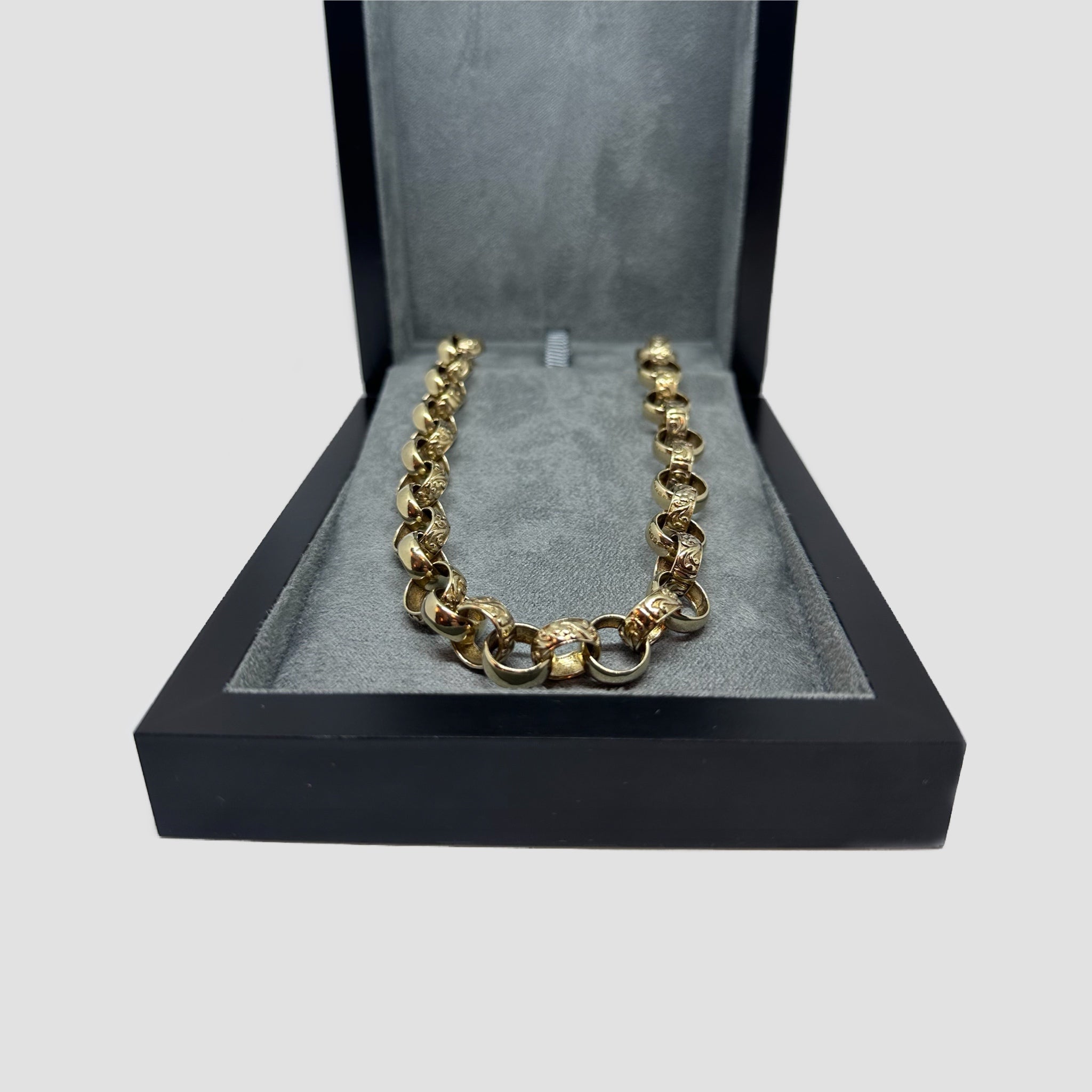 9ct Patterned Belcher Necklace Chain