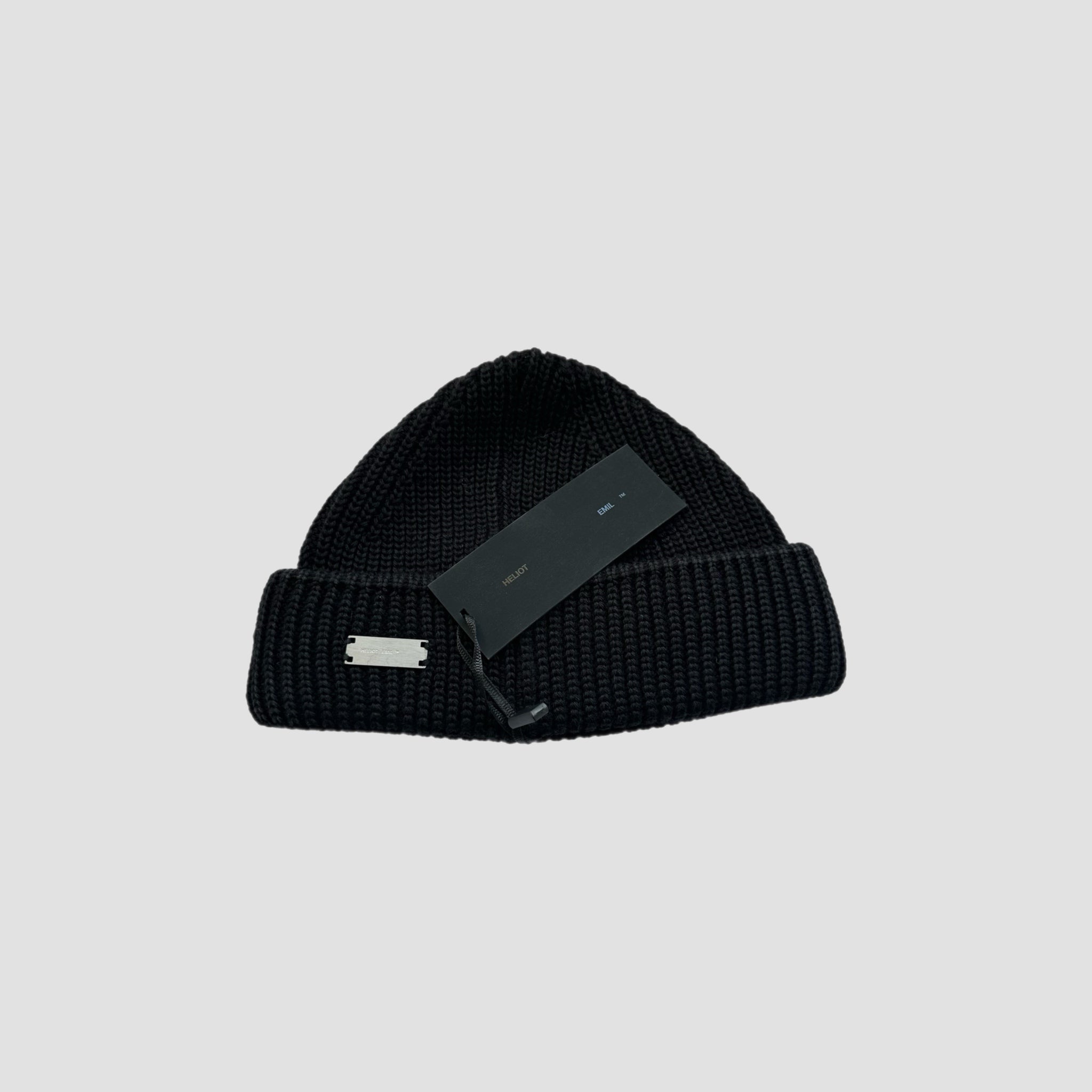 Heliot Emil Beanie With Metal Plate Logo