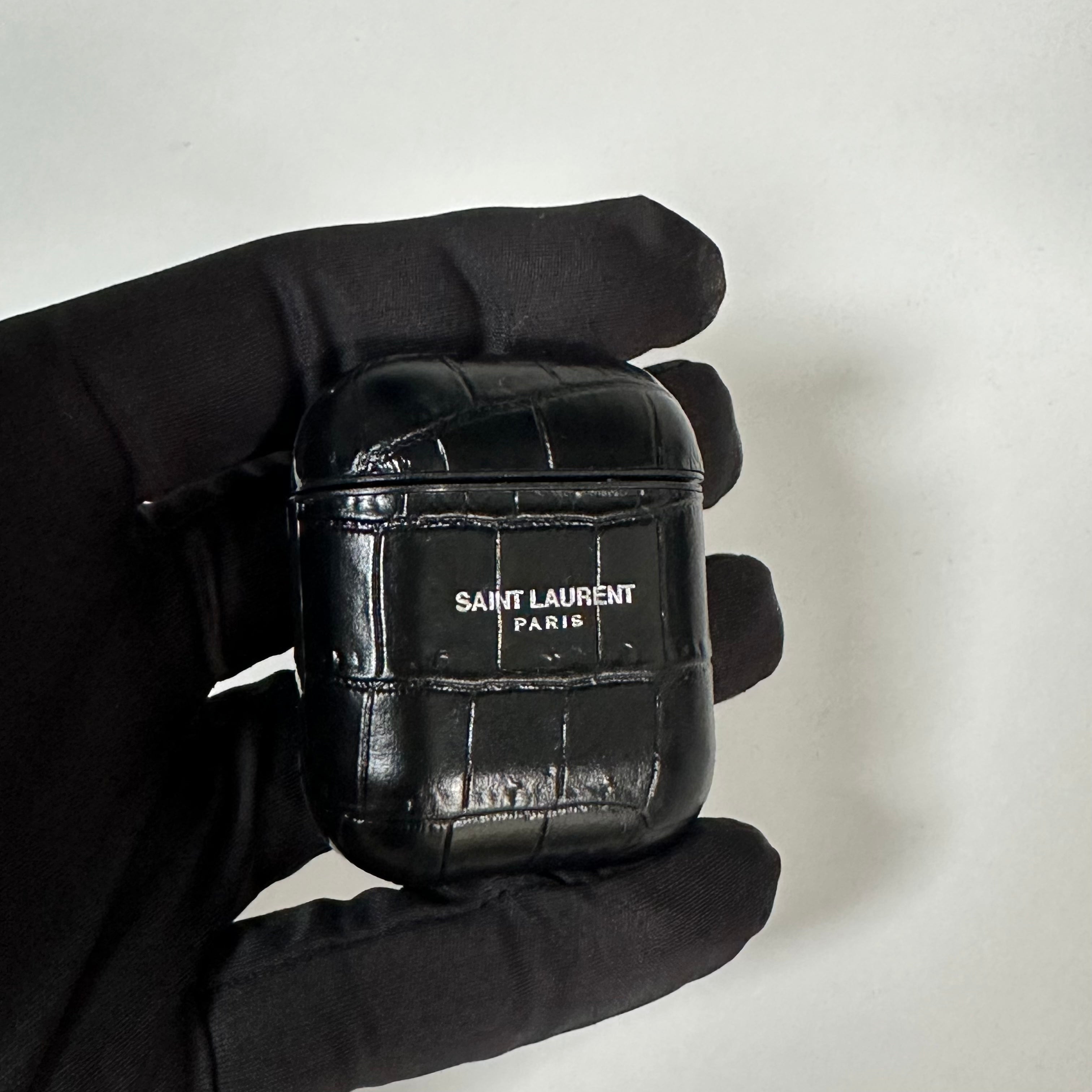 Saint Laurent YSL Embossed Leather AirPods Case Original Allure