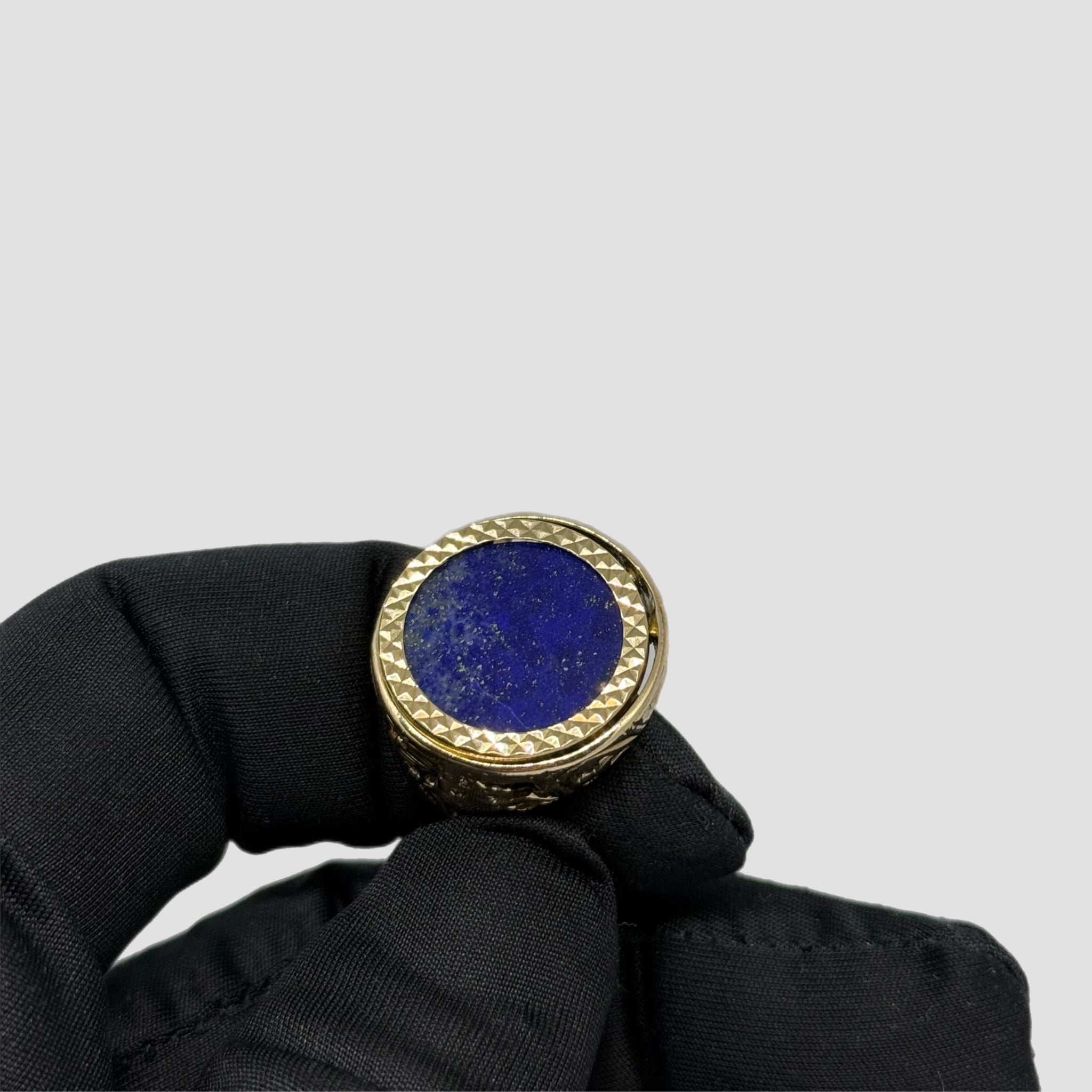 Lapis Lazuli Half Sovereign Ring