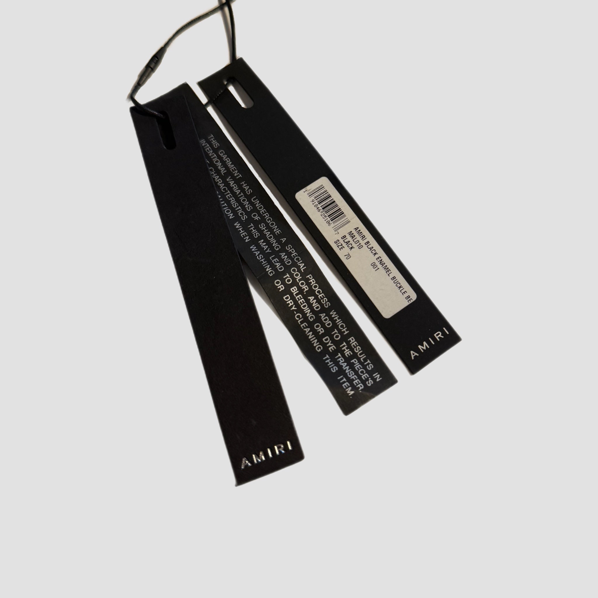 Amiri Black Enamel Logo Belt