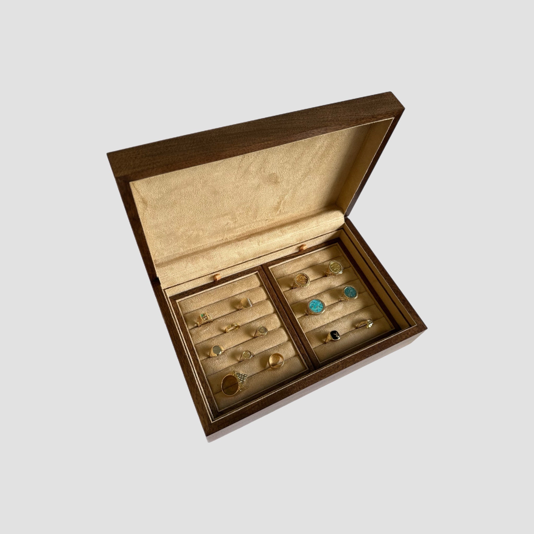 Handmade Walnut Jewellery Box Organiser