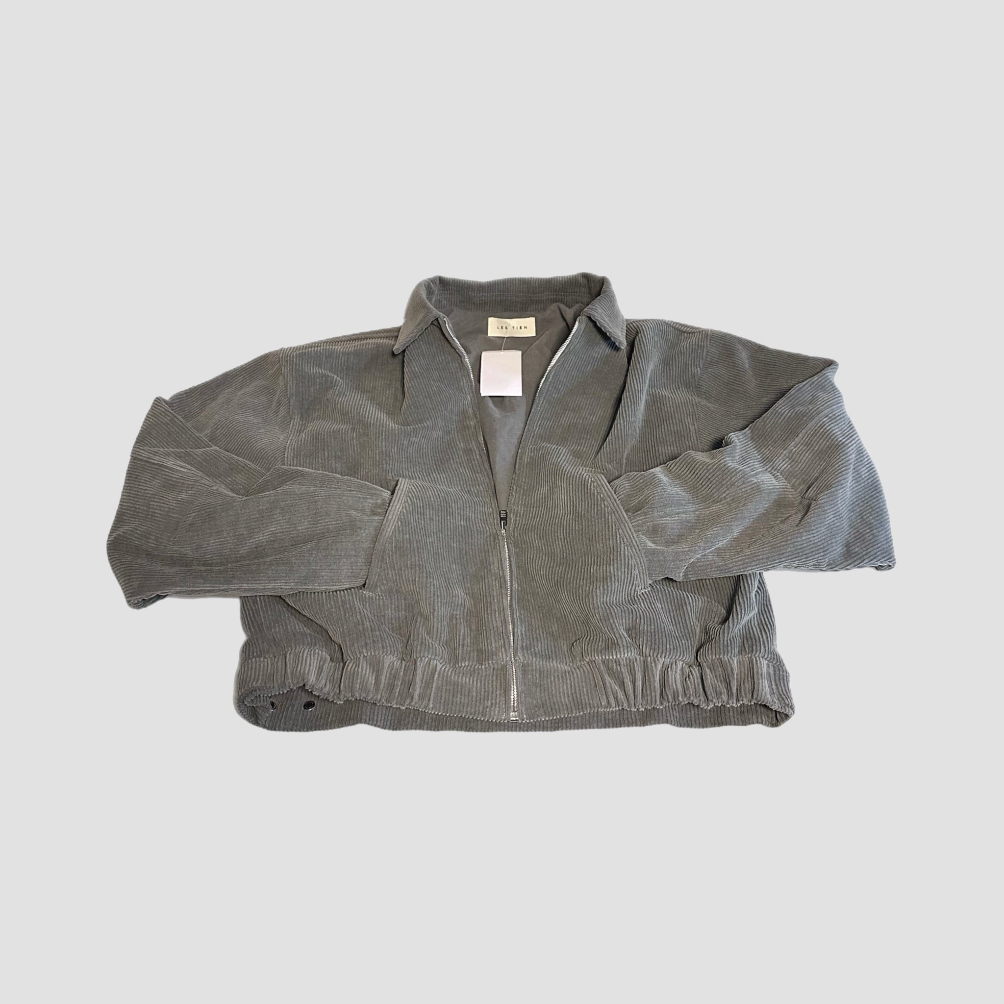 Les Tien Crop Work Wear Corduroy Bomber Jacket