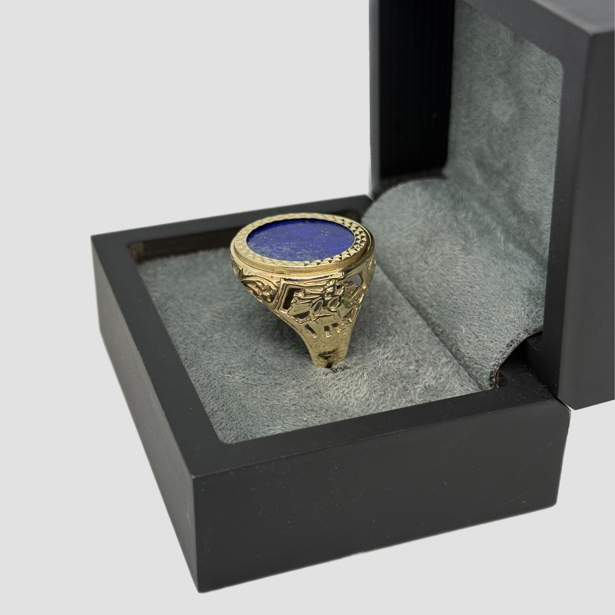 Lapis Lazuli Half Sovereign Ring