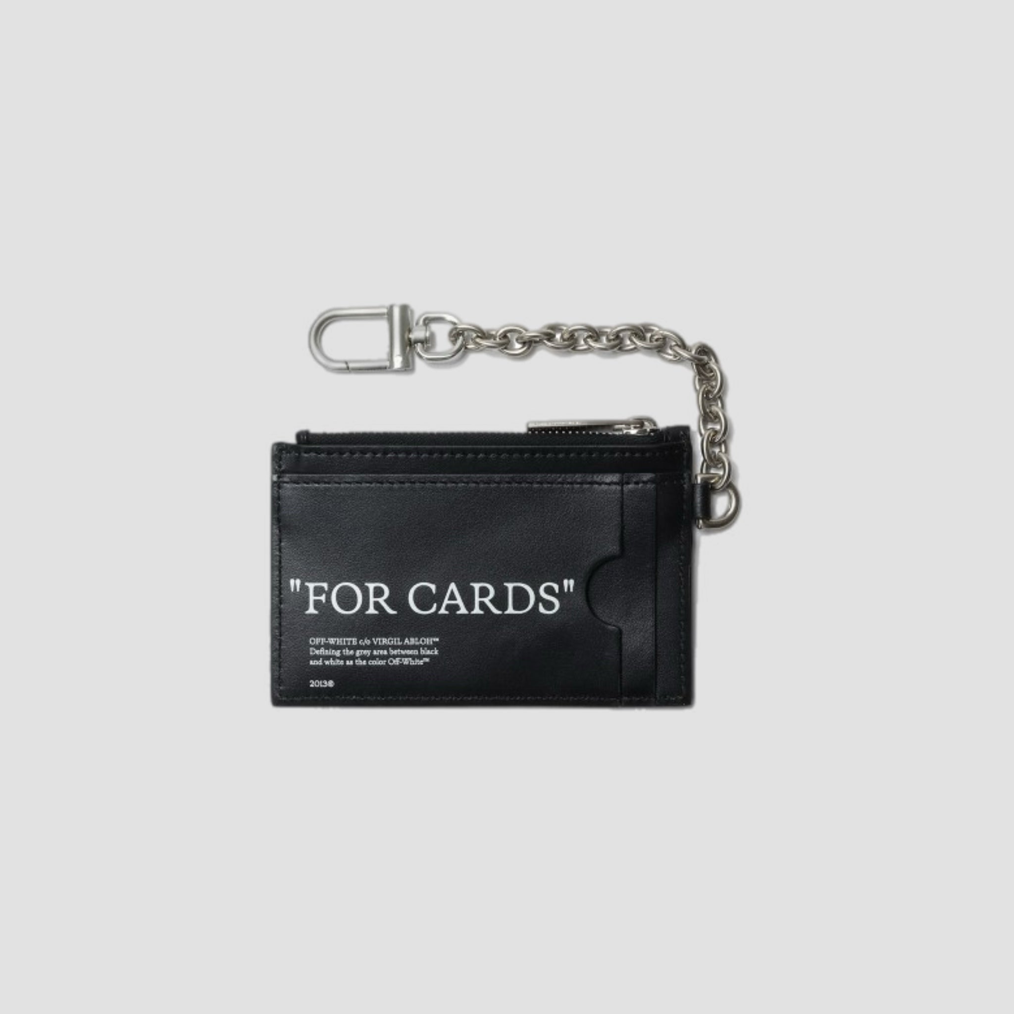 Off-White Quote Bookish Keyring Card Wallet Black