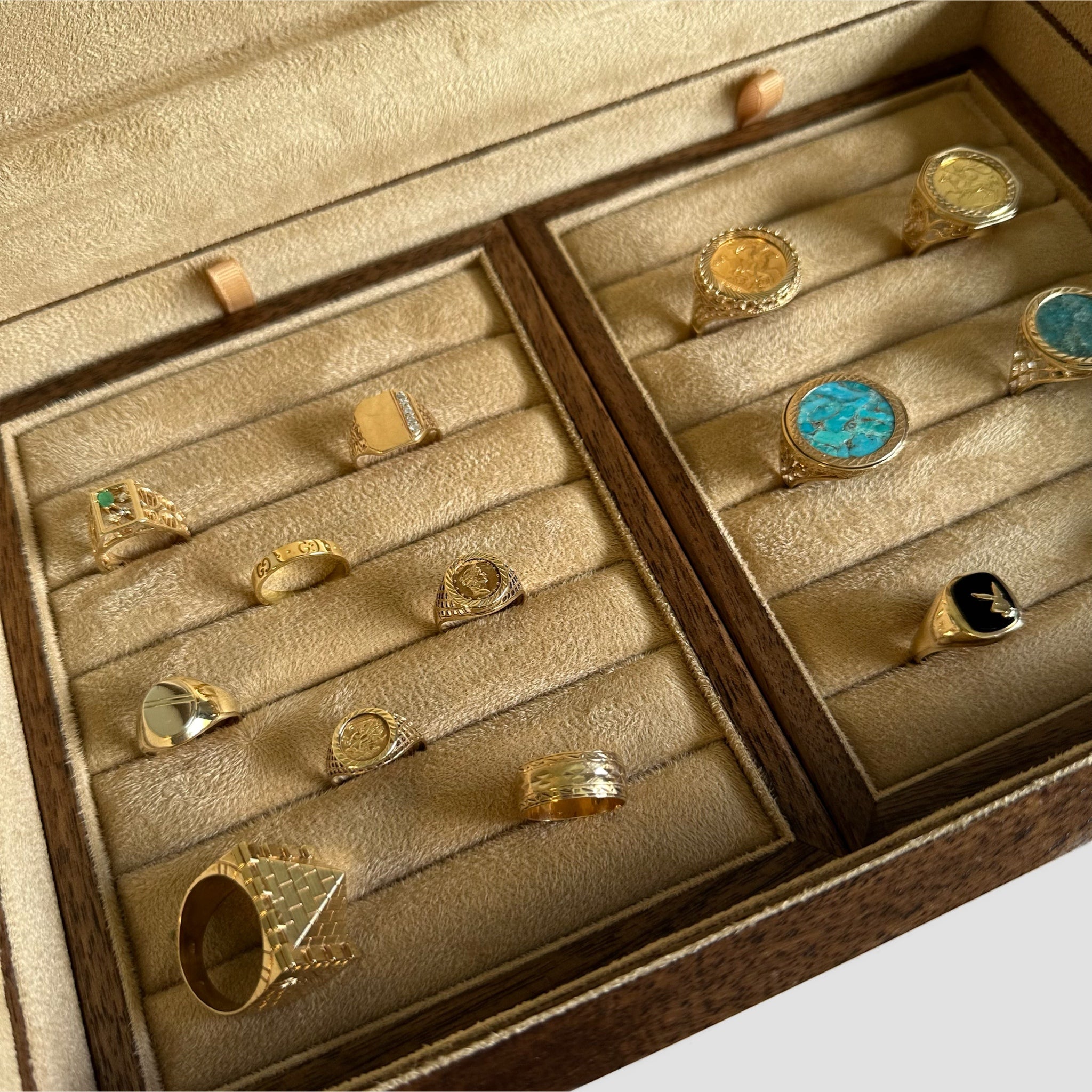Handmade Walnut Jewellery Box Organiser