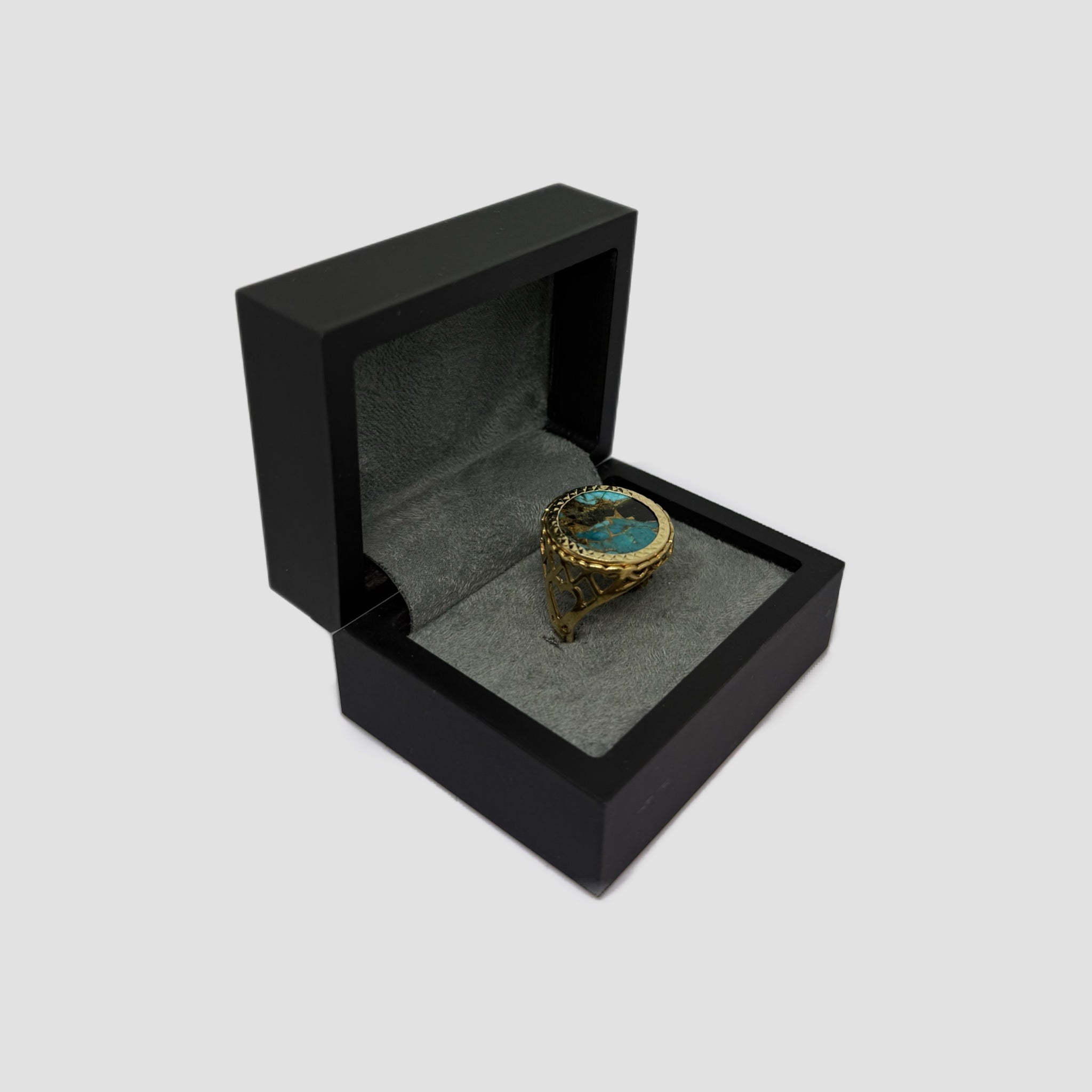 Blue Copper Half Soverign Ring