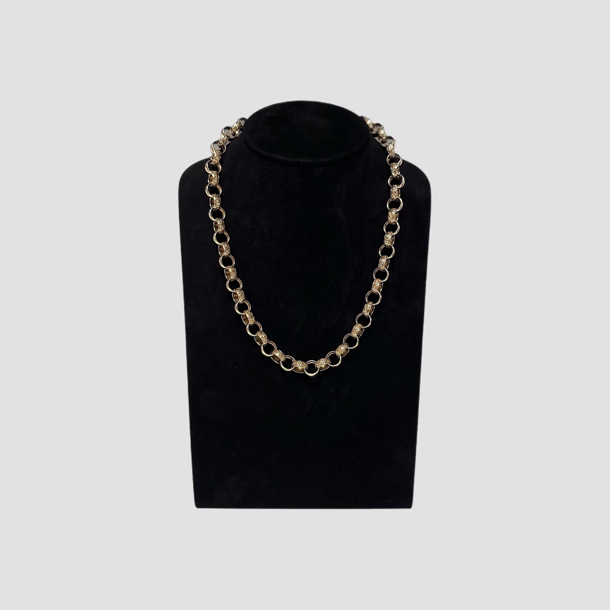 9ct Patterned Belcher Necklace Chain