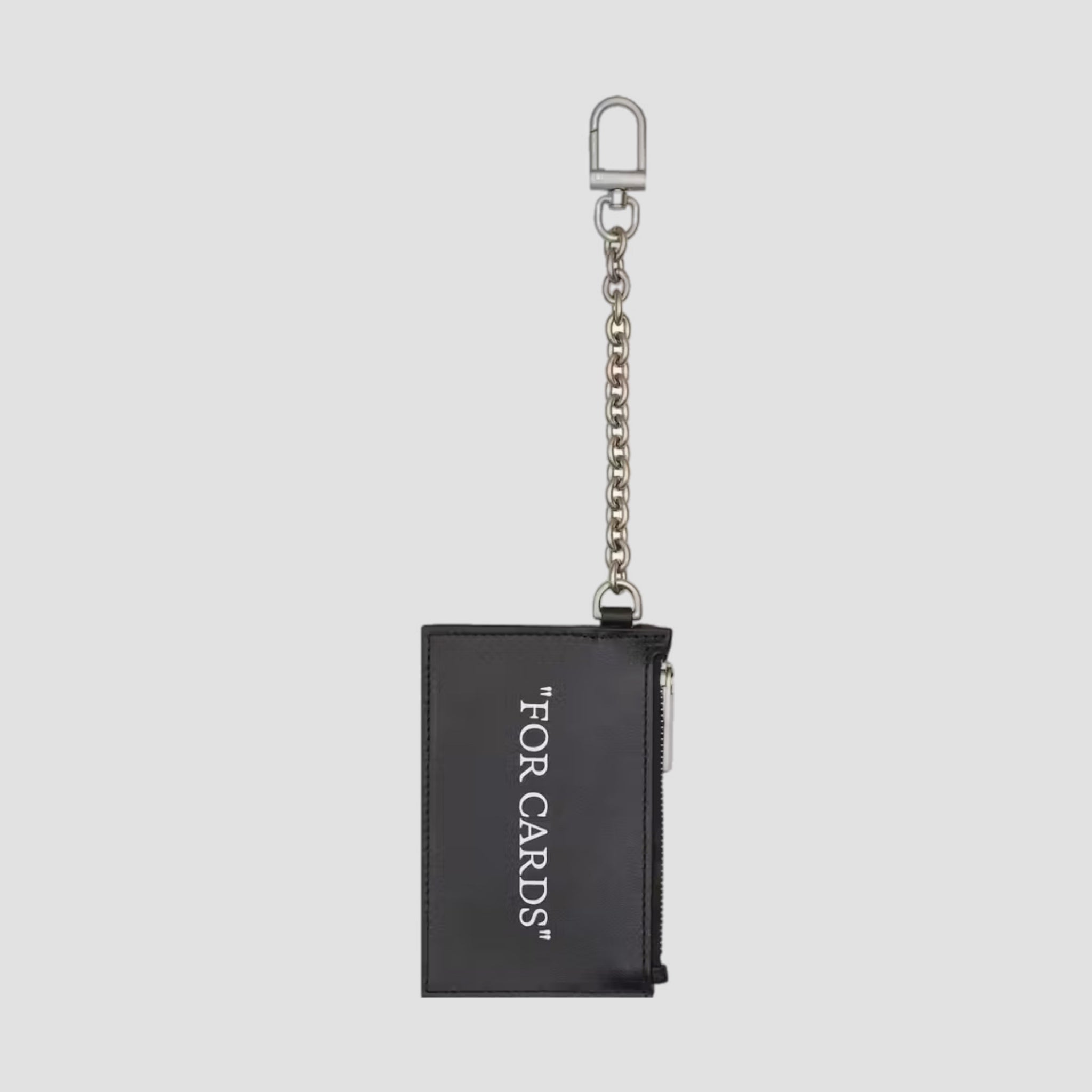 Off-White Quote Bookish Keyring Card Wallet Black