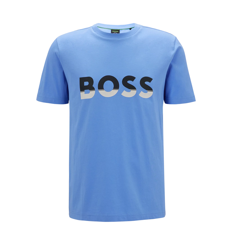 BOSS 'TEE1' REGULAR FIT T-SHIRT IN BABY BLUE moda.unicajem
