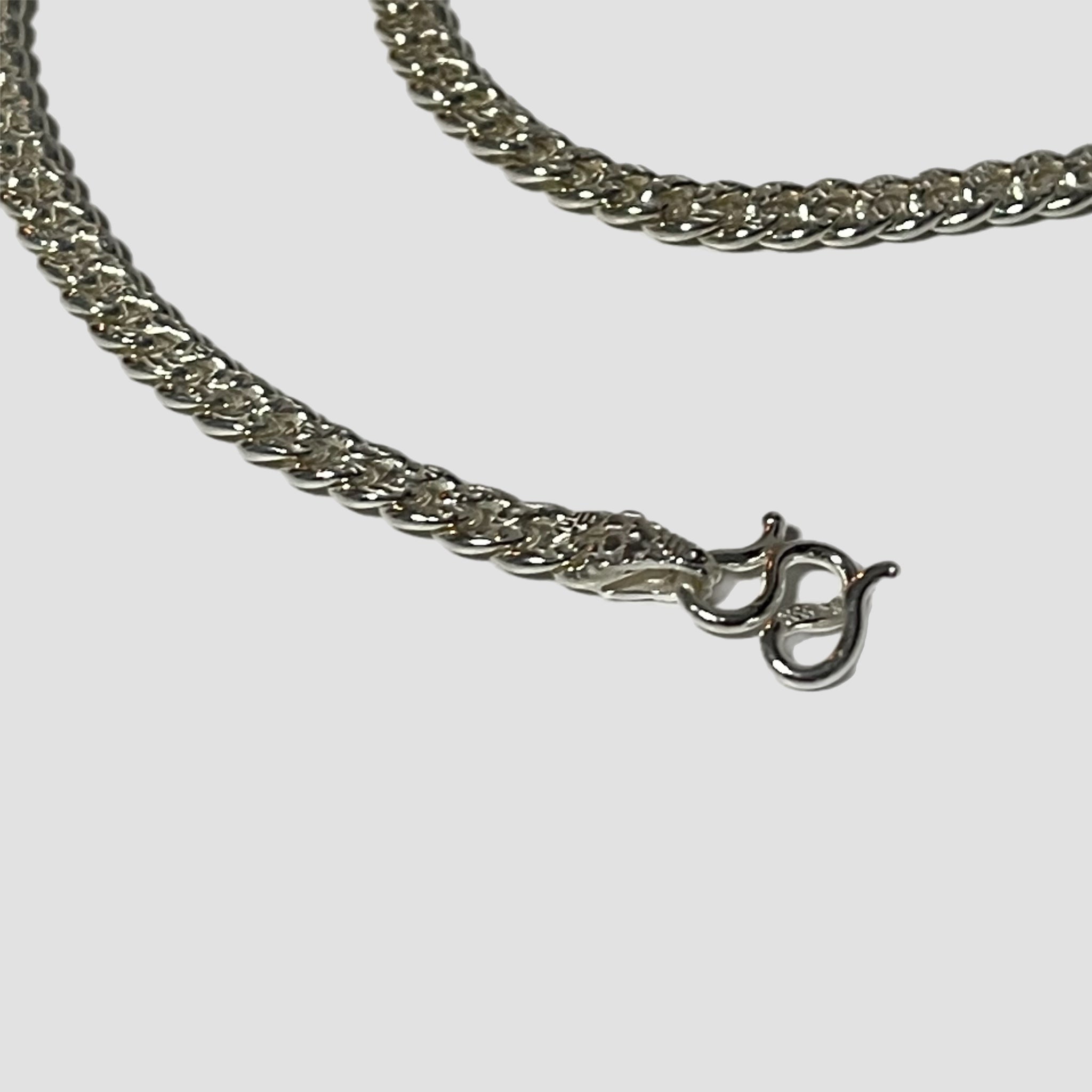 Sterling silver 999 Patterned Cuban Chain Necklace Original Allure